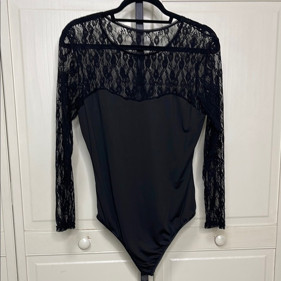 Women’s Black Lace Bodysuit Plus Size 3XL No Brand Tag  Witchy Gothic Steampunk - Picture 1 of 7